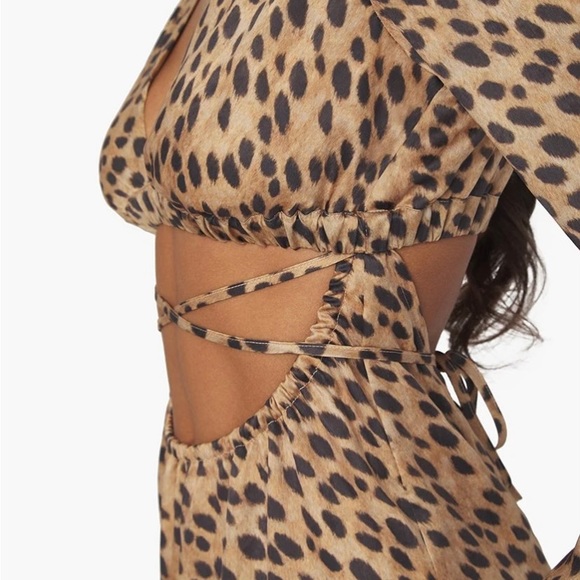 WE WORE WHAT CUT OUT LEOPARD SATIN DRESS - Picture 5 of 8